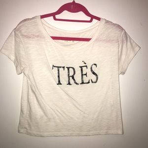 White cropped tee from Abercrombie & Fitch